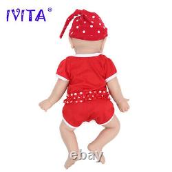 IVITA 17'' Soft Silicone Reborn Baby Girl Full Body Silicone Newborn Doll Gift