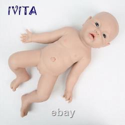 IVITA 17'' Soft Silicone Reborn Baby Girl Full Body Silicone Newborn Doll Gift