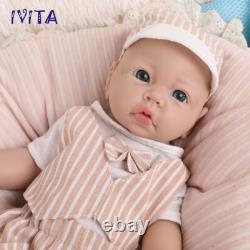 IVITA 17 inch Lovely Blue Eyes Boy Silicone Lifelike Reborn Baby Doll Infant