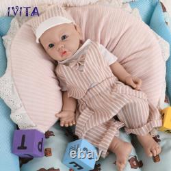 IVITA 17 inch Lovely Blue Eyes Boy Silicone Lifelike Reborn Baby Doll Infant