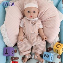 IVITA 17 inch Lovely Blue Eyes Boy Silicone Lifelike Reborn Baby Doll Infant