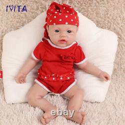 IVITA 17 inch Silicone Reborn Baby Girl Doll Lifelike Cute Chubby Baby Kids Gift