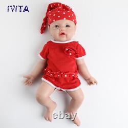 IVITA 17 inch Silicone Reborn Baby Girl Doll Lifelike Cute Chubby Baby Kids Gift