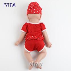 IVITA 17 inch Silicone Reborn Baby Girl Doll Lifelike Cute Chubby Baby Kids Gift