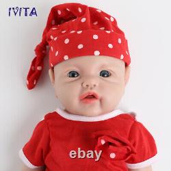 IVITA 17 inch Silicone Reborn Baby Girl Doll Lifelike Cute Chubby Baby Kids Gift
