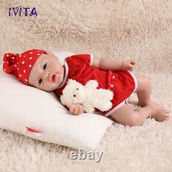 IVITA 17 inch Silicone Reborn Baby Girl Doll Lifelike Cute Chubby Baby Kids Gift