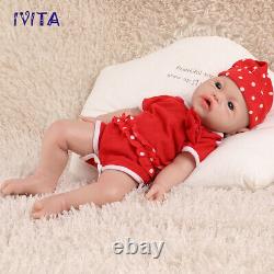 IVITA 17 inch Silicone Reborn Baby Girl Doll Lifelike Cute Chubby Baby Kids Gift