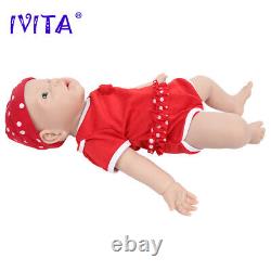 IVITA 17 inch Silicone Reborn Baby Girl Doll Lifelike Cute Chubby Baby Kids Gift