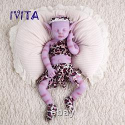 IVITA 17inch Handmade Floppy Pink Silicone Avatar Girl Vivid Silicone Doll Gifts