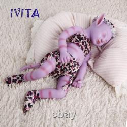 IVITA 17inch Handmade Floppy Pink Silicone Avatar Girl Vivid Silicone Doll Gifts