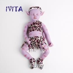 IVITA 17inch Handmade Floppy Pink Silicone Avatar Girl Vivid Silicone Doll Gifts