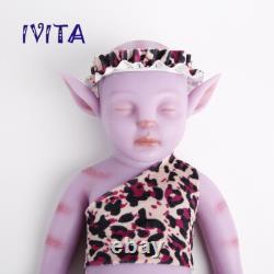 IVITA 17inch Handmade Floppy Pink Silicone Avatar Girl Vivid Silicone Doll Gifts