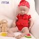 Ivita 18reborn Baby Doll Girl Newborn Lifelike Full Body Silicone Real Touch