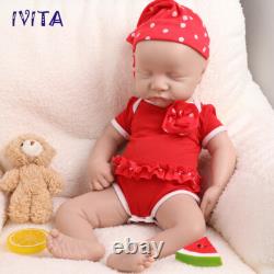 IVITA 18Reborn Baby Doll Girl Newborn Lifelike Full Body Silicone Real Touch