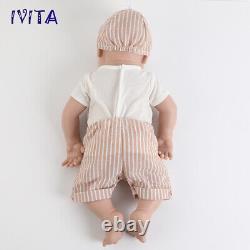 IVITA 18.5'' Full Body Soft Silicone Reborn Baby BOY Real Doll Sleeping Baby