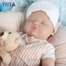 IVITA 18.5'' Full Body Soft Silicone Reborn Baby BOY Real Doll Sleeping Baby