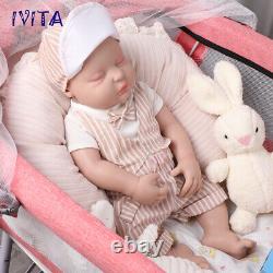 IVITA 18.5'' Full Body Soft Silicone Reborn Baby BOY Real Doll Sleeping Baby