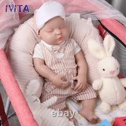 IVITA 18.5'' Full Body Soft Silicone Reborn Baby BOY Real Doll Sleeping Baby