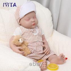 IVITA 18.5'' Full Body Soft Silicone Reborn Baby BOY Real Doll Sleeping Baby