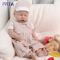 IVITA 18 Eyes Closed Reborn Baby Full Body Floppy Silicone Lifelike Doll