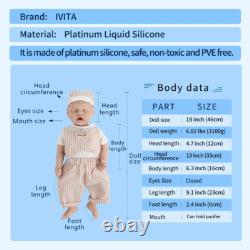 IVITA 18 Eyes Closed Reborn Baby Full Body Floppy Silicone Lifelike Doll