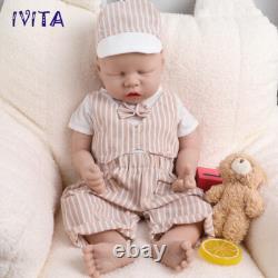 IVITA 18 Eyes Closed Reborn Baby Full Body Floppy Silicone Lifelike Doll