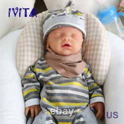 IVITA 18'' Eyes-closed Baby Doll BOY Full Body Soft Silicone Lifelike Reborn