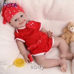 IVITA 18'' Floppy Silicone Reborn Baby Girl Suqishy Smile Silicone Baby Doll