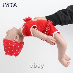 IVITA 18'' Floppy Silicone Reborn Baby Girl Suqishy Smile Silicone Baby Doll