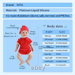 IVITA 18'' Floppy Silicone Reborn Baby Girl Suqishy Smile Silicone Baby Doll