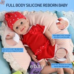 IVITA 18'' Floppy Silicone Reborn Baby Girl Suqishy Smile Silicone Baby Doll