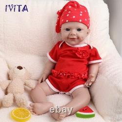 IVITA 18'' Floppy Silicone Reborn Baby Girl Vivid Smile Silicone Baby Doll