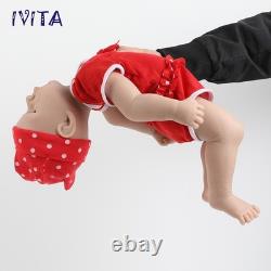 IVITA 18\'\' Floppy Silicone Reborn Baby Girl Vivid Soft Silicone Baby Doll