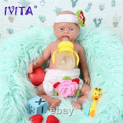 IVITA 18'' Full Body Silicone Reborn Baby Cute GIRL Doll Accompany Birthday Gift