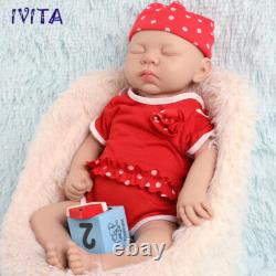 IVITA 18''Full Silicone Doll Sleeping Girl Lifelike Reborn Baby Doll Kids Gift