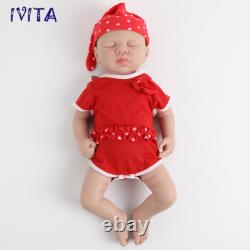 IVITA 18''Full Silicone Doll Sleeping Girl Lifelike Reborn Baby Doll Kids Gift