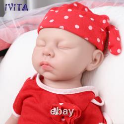 IVITA 18''Full Silicone Doll Sleeping Girl Lifelike Reborn Baby Doll Kids Gift