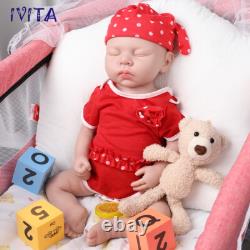 IVITA 18''Full Silicone Doll Sleeping Girl Lifelike Reborn Baby Doll Kids Gift