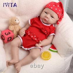 IVITA 18'' Grave Silicone Reborn Baby Girl Full Body Soft Silicone Baby Doll