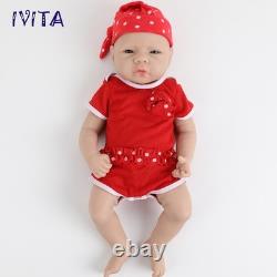 IVITA 18'' Grave Silicone Reborn Baby Girl Full Body Soft Silicone Baby Doll