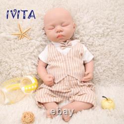 IVITA 18'' Handmade Eyes Closed Floppy Silicone Reborn Doll Baby Boy Toy Gift