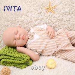 IVITA 18'' Handmade Eyes Closed Floppy Silicone Reborn Doll Baby Boy Toy Gift