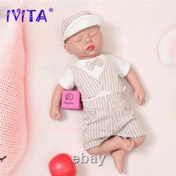 IVITA 18'' Handmade Eyes Closed Floppy Silicone Reborn Doll Baby Boy Toy Gift