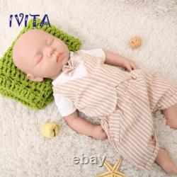 IVITA 18'' Handmade Eyes Closed Floppy Silicone Reborn Doll Baby Boy Toy Gift
