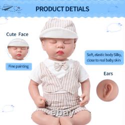 IVITA 18'' Handmade Eyes Closed Floppy Silicone Reborn Doll Baby Boy Toy Gift