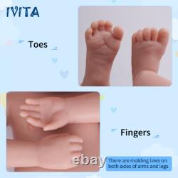 IVITA 18'' Handmade Eyes Closed Floppy Silicone Reborn Doll Baby Boy Toy Gift