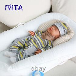 IVITA 18'' Reborn Baby Dolls Full Body Silicone Handmade Sleeping Boy Doll Gifts
