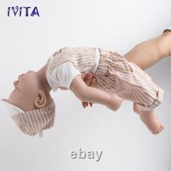 IVITA 18 Silicone Newborn Baby Lifelike Eyes Closed Full Silicone Reborn Doll