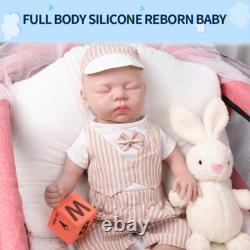IVITA 18 Silicone Newborn Baby Lifelike Eyes Closed Full Silicone Reborn Doll