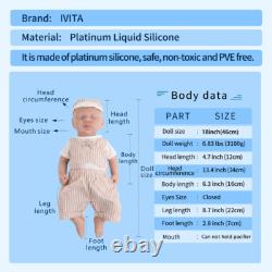 IVITA 18 Silicone Newborn Baby Lifelike Eyes Closed Full Silicone Reborn Doll